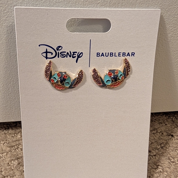 BaubleBar Jewelry - Disney Baublebar Gold and Silver Stitch With Kisses Earrings NWT